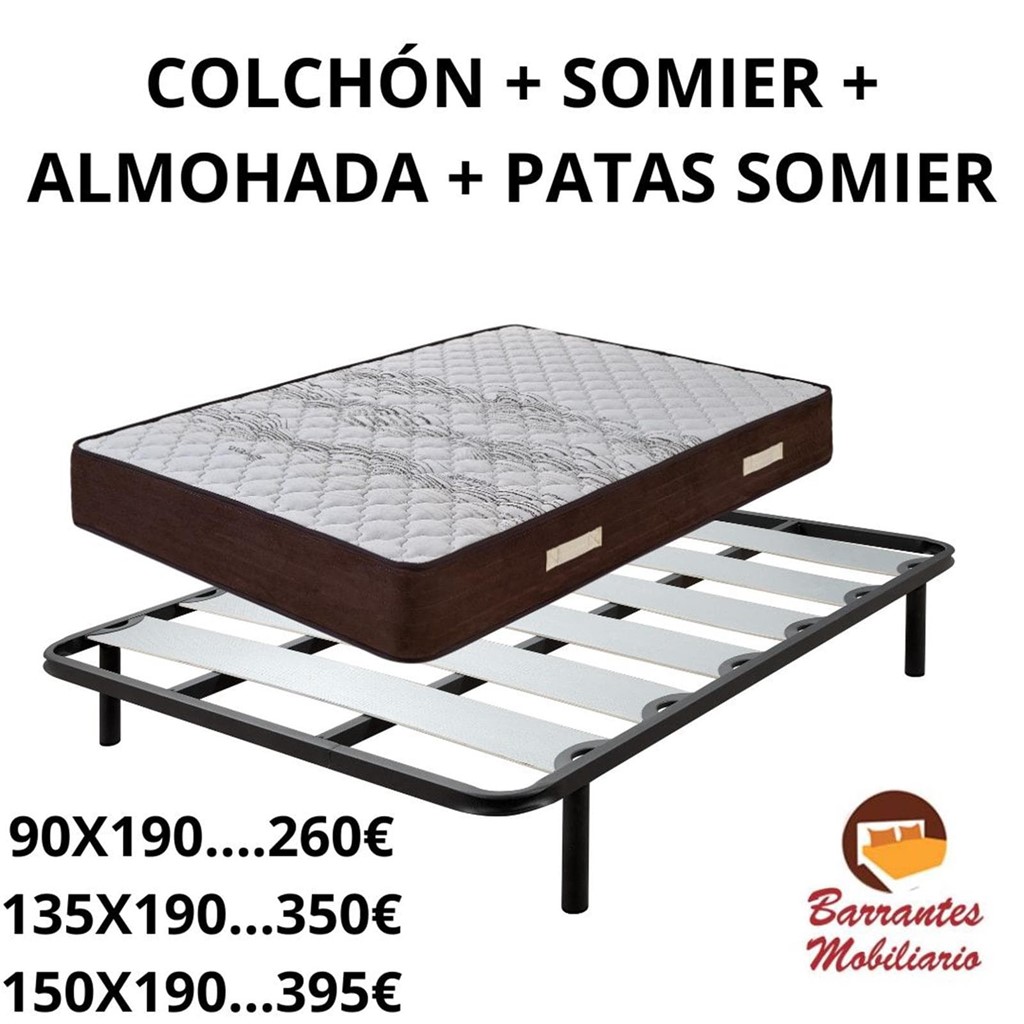 Foto 1 PACK COLCHÓN + SOMIER + ALMOHADA